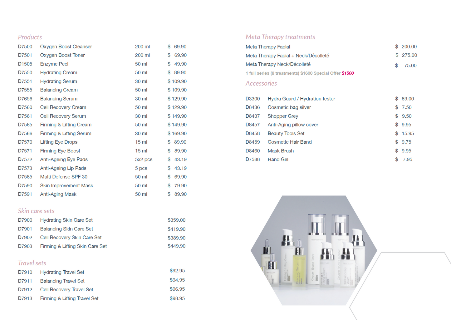 Dermatude Client Pricelists (Qty 25)